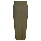 Point Maxi Lenght Slim Rib Skirt