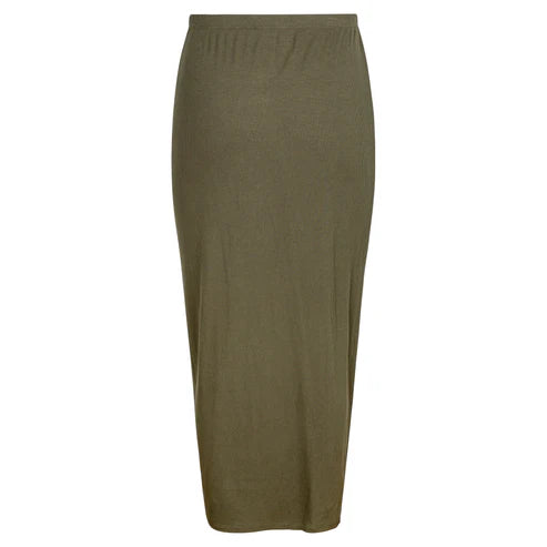 Point Maxi Lenght Slim Rib Skirt