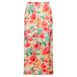 Point A-line Satin Skirt Printed
