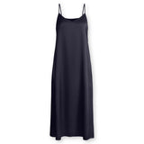 Point Satin A-line Slip Dress