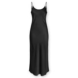 Point Satin Streight Slip Dress