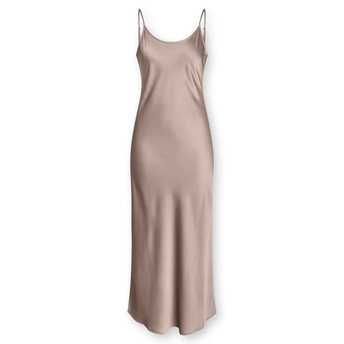 Point Satin Streight Slip Dress