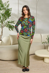 Point Satin A-line Skirt