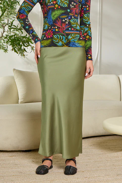 Point Satin A-line Skirt