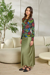Point Satin A-line Skirt