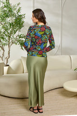 Point Satin A-line Skirt