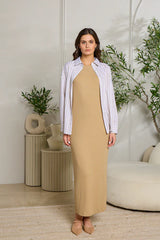Point Sleeveless Crewneck streight Dress