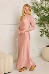 Point Satin Streight Slip Dress