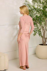 Point Satin Streight Slip Dress