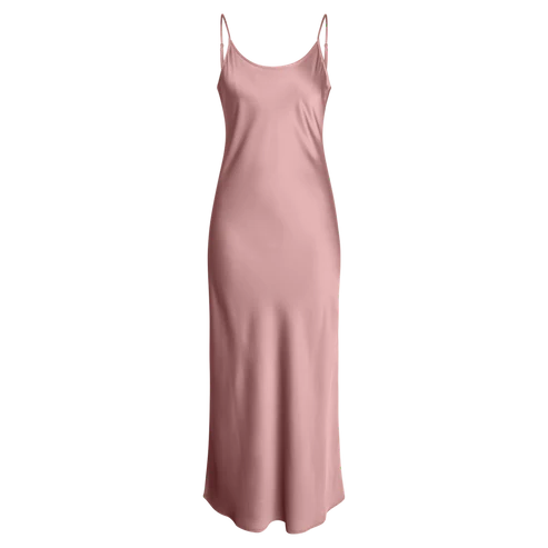 Point Satin Streight Slip Dress