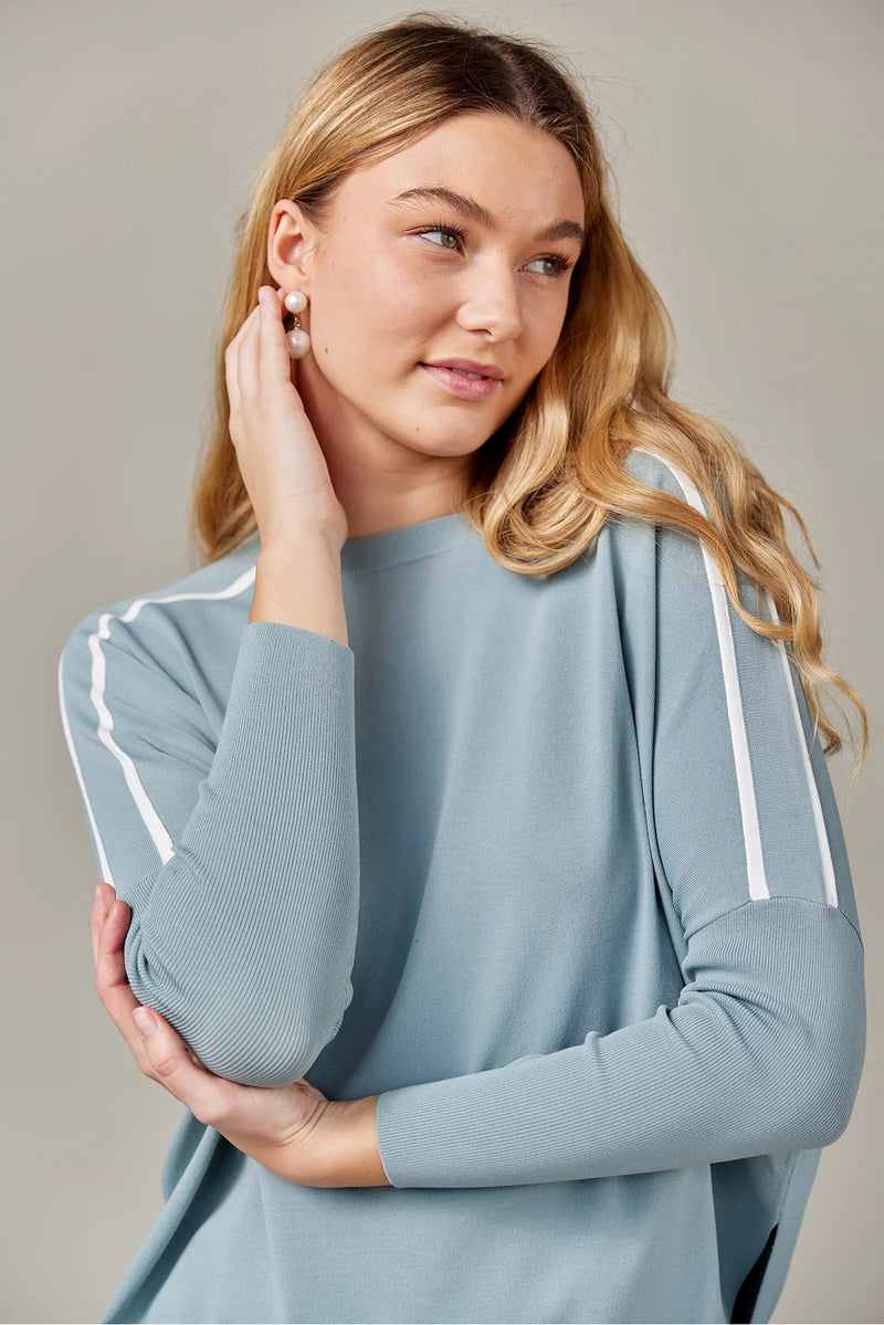 Stripe Vent Dolman Sea Foam