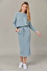 Stripe Vent Dolman Sea Foam