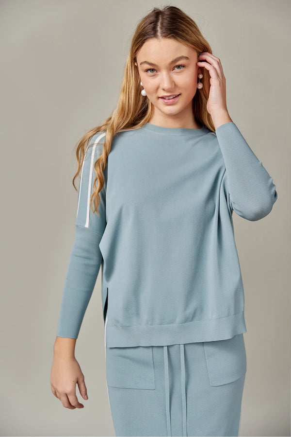 Stripe Vent Dolman Sea Foam