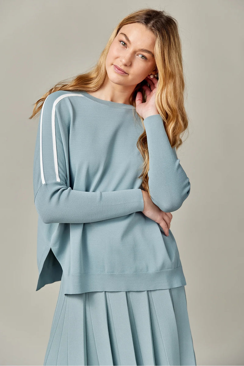 Stripe Vent Dolman Sea Foam