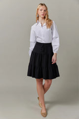 Drawstring Skirt Black 23"