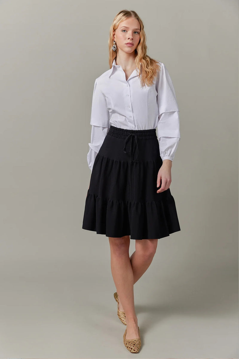Drawstring Skirt Black 23"