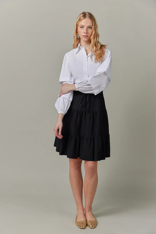 Drawstring Skirt Black 23"