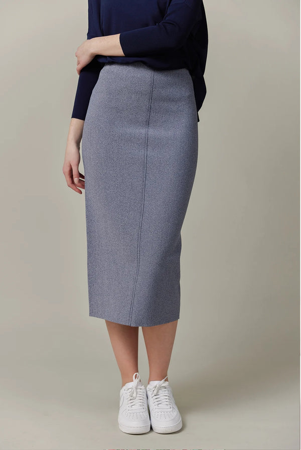 Knit Midi Skirt Denim