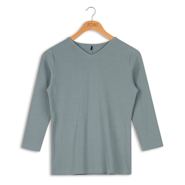 3/4 SLEEVE V-NECK TOP