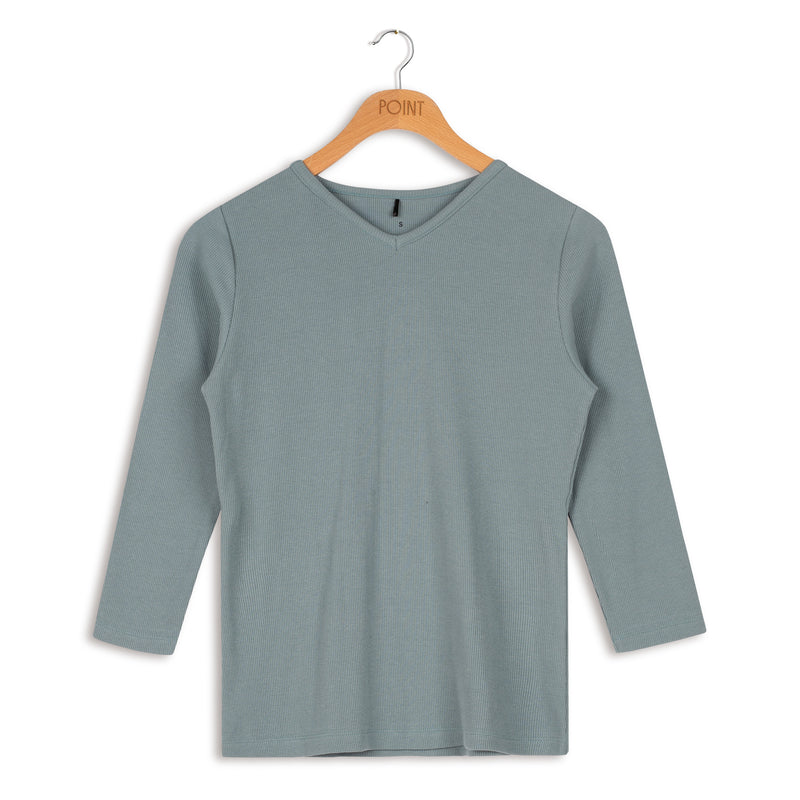 3/4 SLEEVE V-NECK TOP
