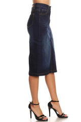 7239H Indigo Denim Skirt