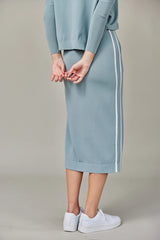 Stripe Midi Skirt Seafoam