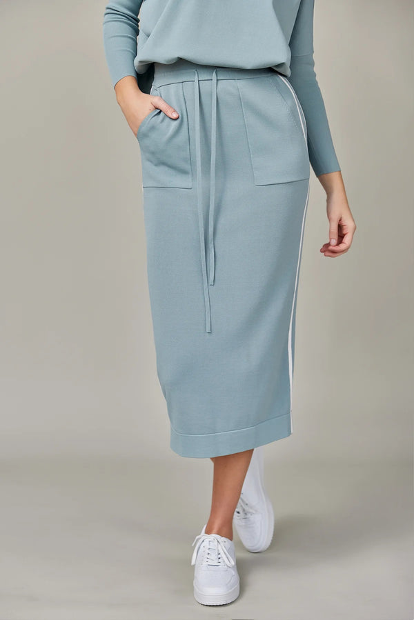 Stripe Midi Skirt Seafoam