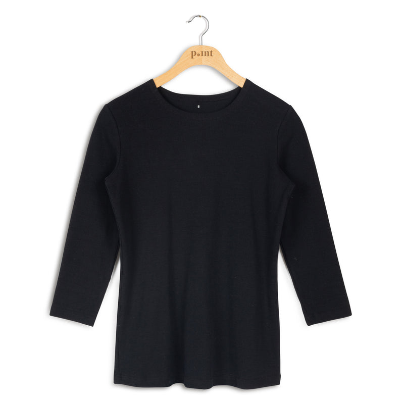 Point 3/4 Sleeve Crew