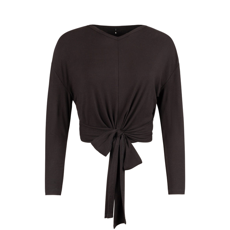 L/S V-NECK WRAP TOP