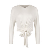 L/S V-NECK WRAP TOP