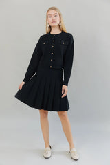 Cropped Knit Jacket W/Gld