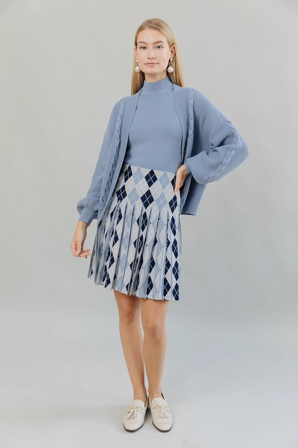 Argyle Infinity Skirt Slate