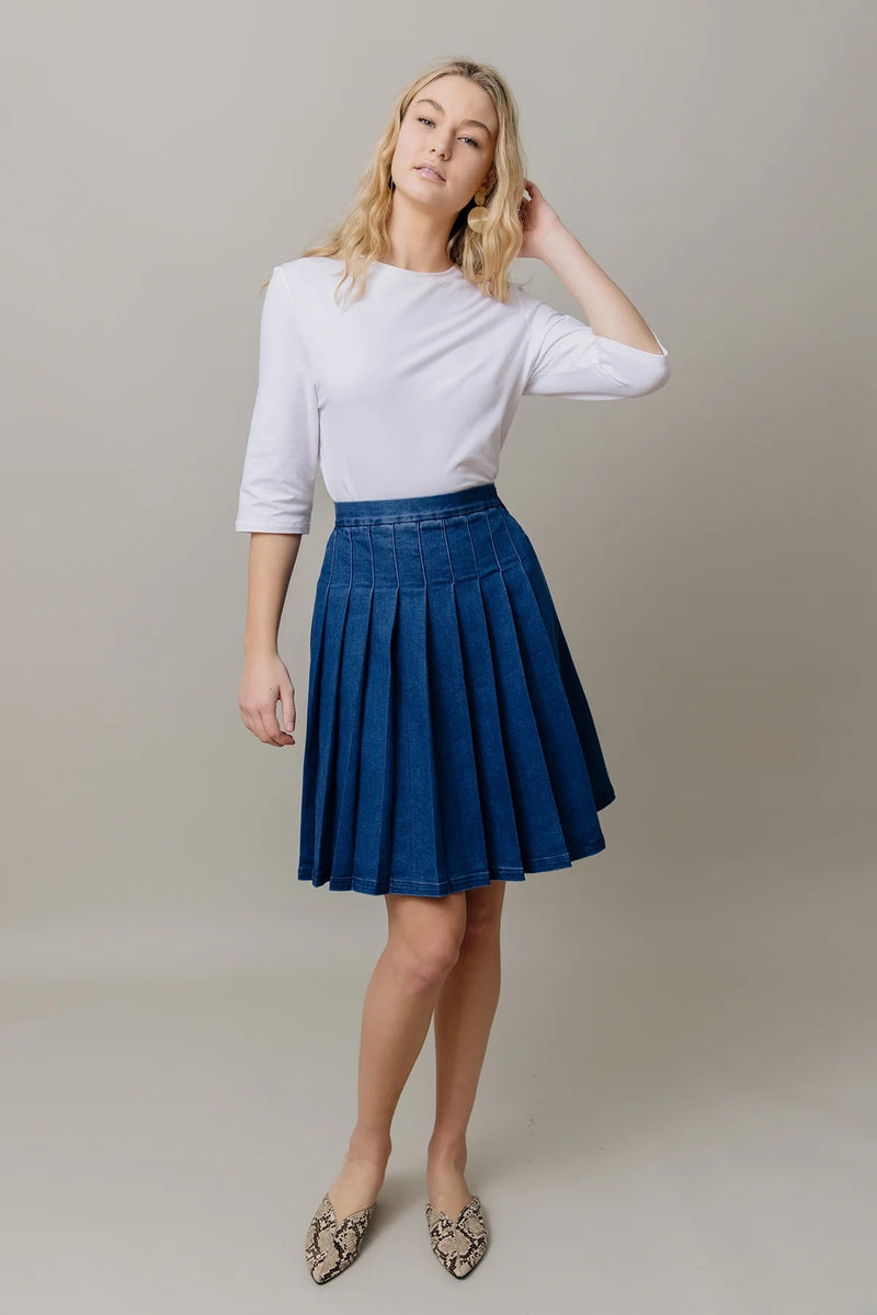 Denim Skirt Dark Wash 23"