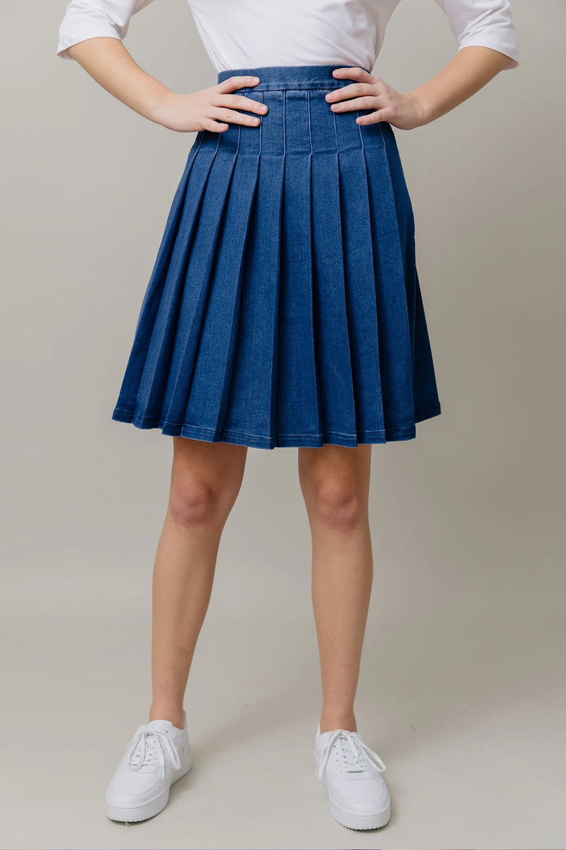 Denim Skirt Dark Wash 23"