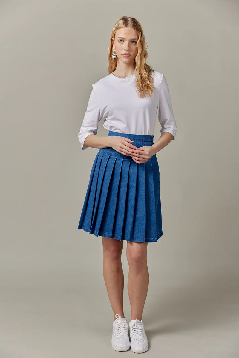 Denim Skirt Dark Wash 23"