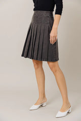 Denim Pleat Lght Blk Wash