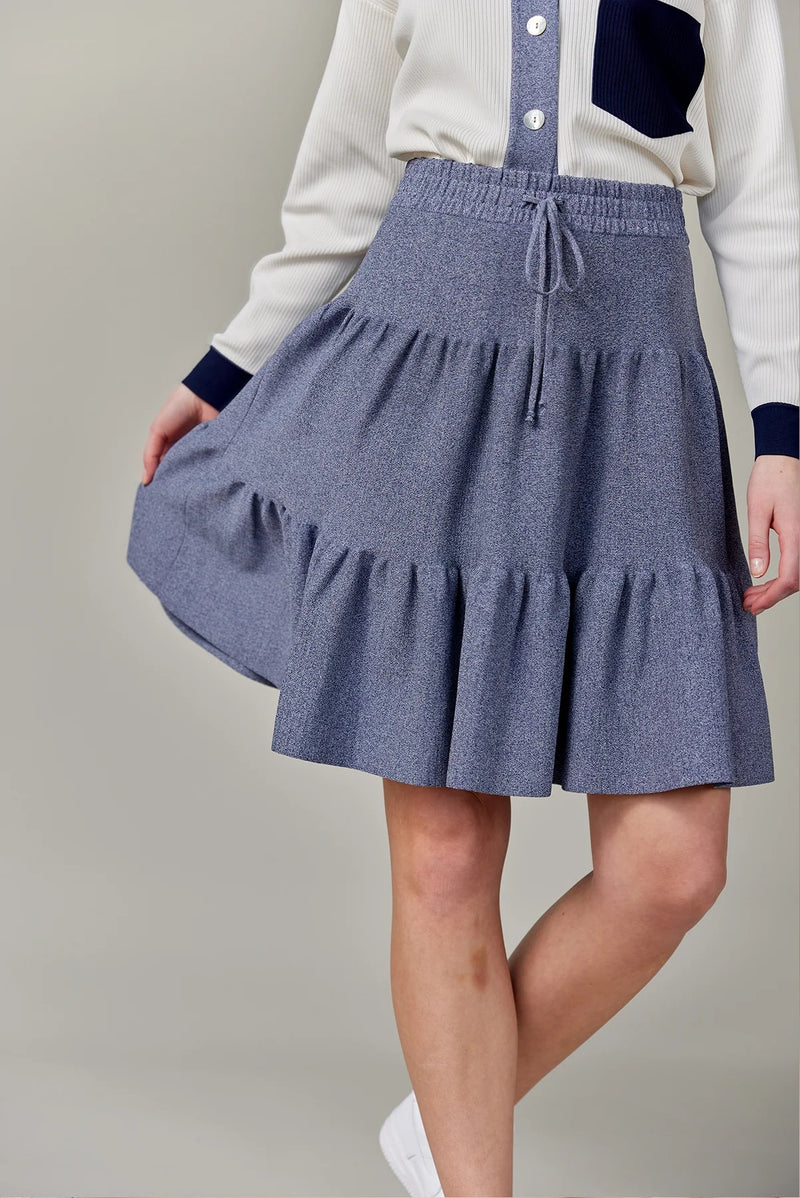 Drawstring Skirt Denim 23"