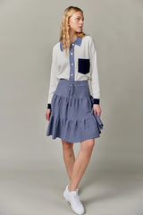 Drawstring Skirt Denim 23"