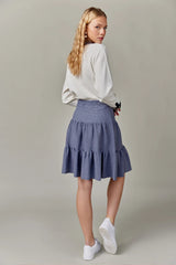 Drawstring Skirt Denim 23"