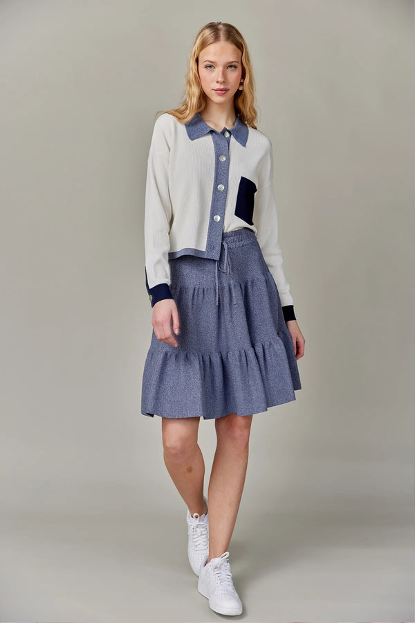 Drawstring Skirt Denim 23"