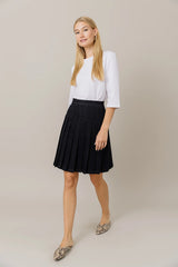 Denim Pleat Dk Blk Wash