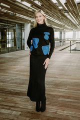 Knit Pleated Skirt Black