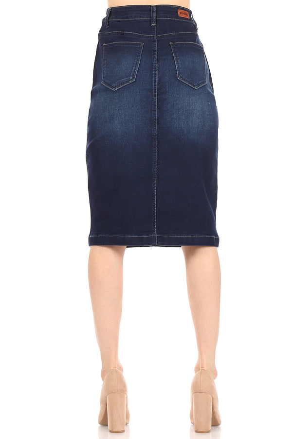 7611 Dk Indigo Denim Skirt