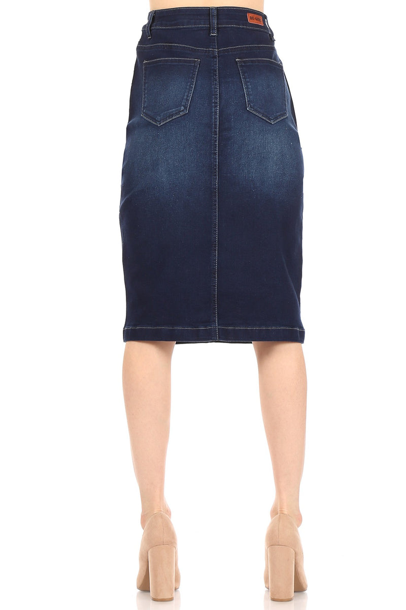 7611 Dk Indigo Denim Skirt