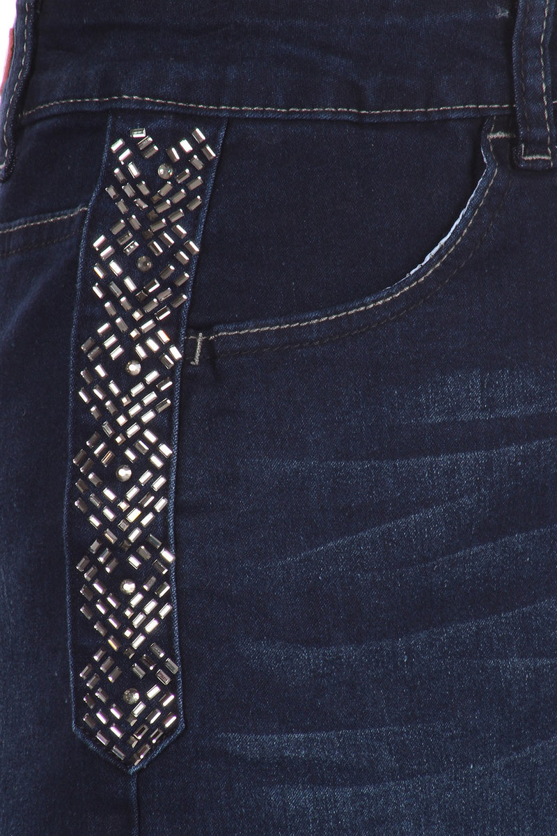 7611 Dk Indigo Denim Skirt