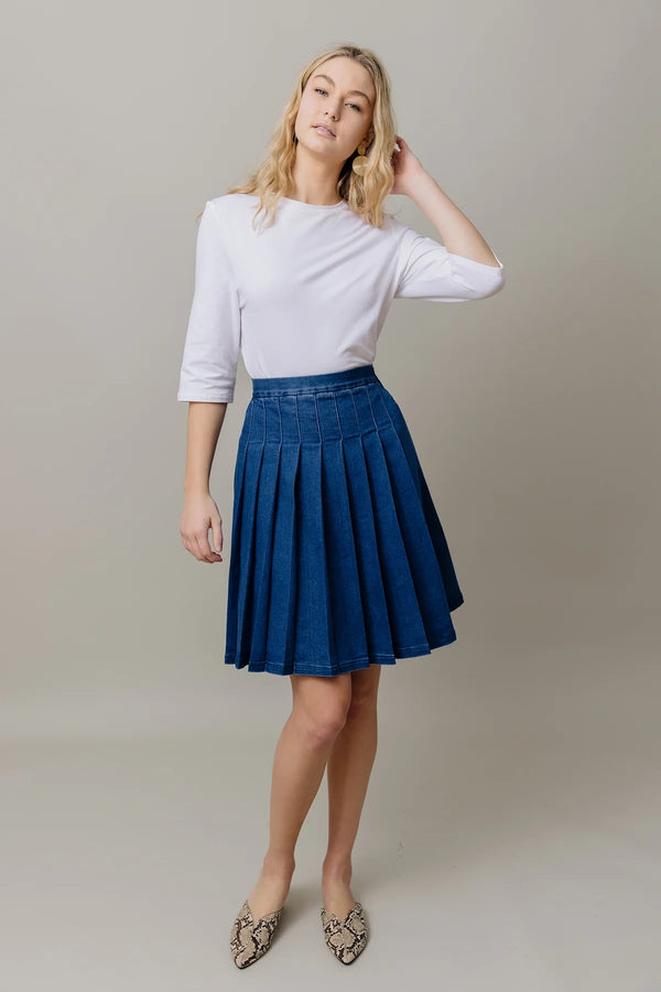 Denim Skirt Dark Wash 25"