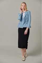 Knit Midi Skirt Black