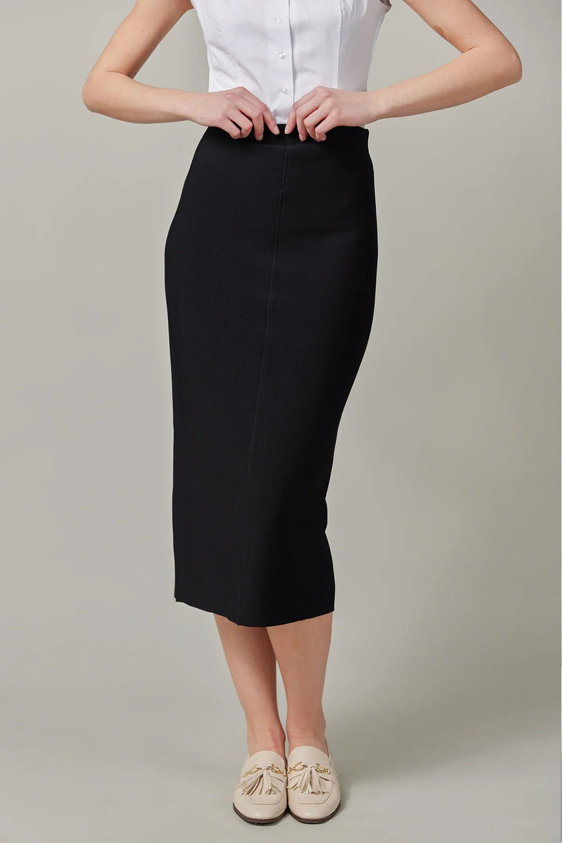 Knit Midi Skirt Black