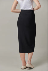 Knit Midi Skirt Black