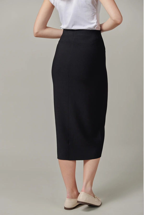 Knit Midi Skirt Black